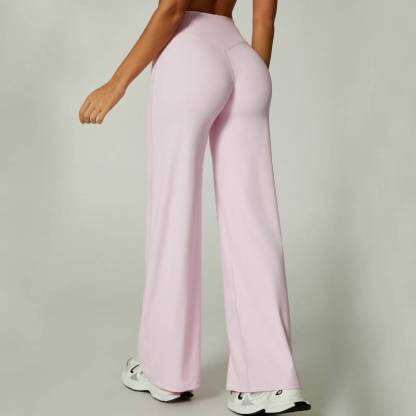 TKITK 2026 New Wide Leg Yoga Pants for Women Straight Leg Workout Casual Pants Ladies Fitness Trousers