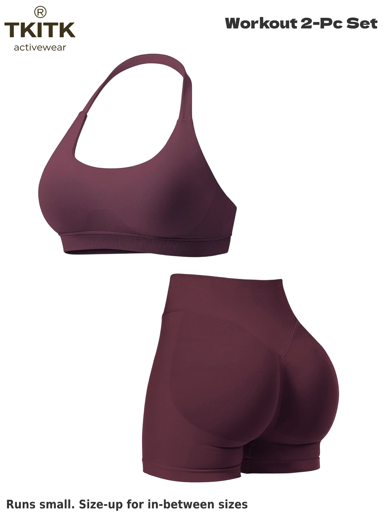 TKITK Women Yoga 2 Piece Set Butt Lifting High Waist Yoga Shorts Sports Bra Workout Fitness Activewear Set