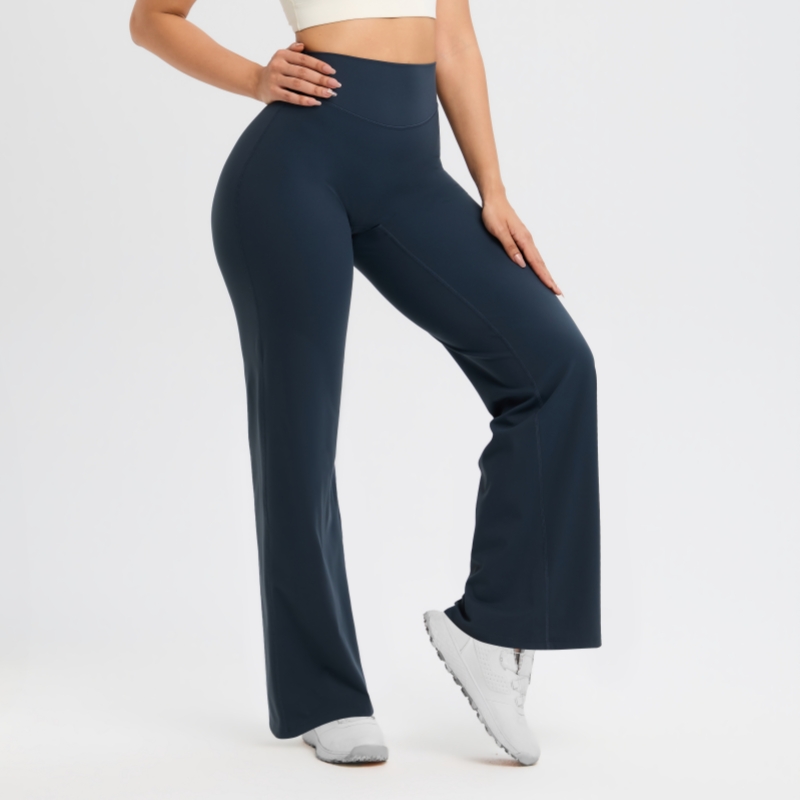 TKITK SoftMotion Straight Leg Bottoms Women's Mid-Waist Yoga Pants GYM Leggings Naked Feel Pilates Running Sports Trousers