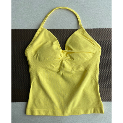 TKITK Yoga vest Sports Bra Women Halter Top High Support Push-up Open Back Gym wear Fitness Yoga Workout underwear