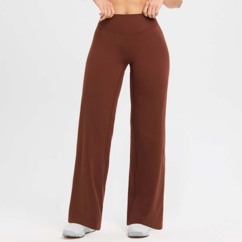TKITK SoftMotion Straight Leg Bottoms Women's Mid-Waist Yoga Pants GYM Leggings Naked Feel Pilates Running Sports Trousers