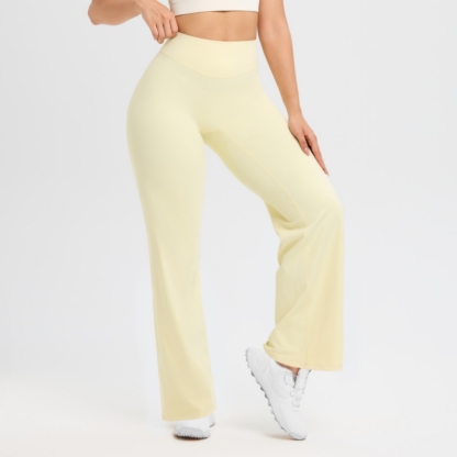 TKITK SoftMotion Straight Leg Bottoms Women's Mid-Waist Yoga Pants GYM Leggings Naked Feel Pilates Running Sports Trousers
