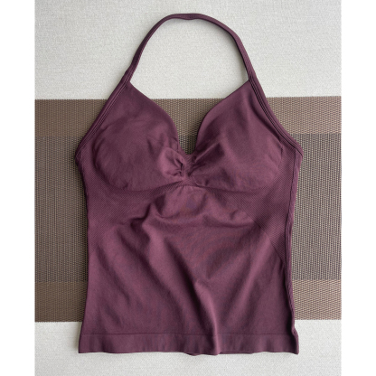 TKITK Yoga vest Sports Bra Women Halter Top High Support Push-up Open Back Gym wear Fitness Yoga Workout underwear