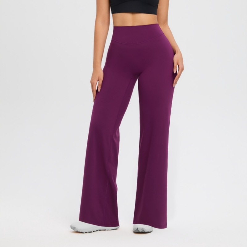 TKITK SoftMotion Straight Leg Bottoms Women's Mid-Waist Yoga Pants GYM Leggings Naked Feel Pilates Running Sports Trousers