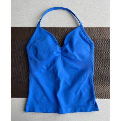 TKITK Yoga vest Sports Bra Women Halter Top High Support Push-up Open Back Gym wear Fitness Yoga Workout underwear