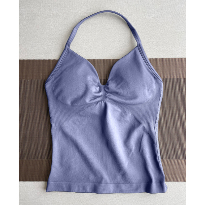 TKITK Yoga vest Sports Bra Women Halter Top High Support Push-up Open Back Gym wear Fitness Yoga Workout underwear