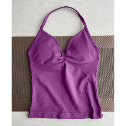 TKITK Yoga vest Sports Bra Women Halter Top High Support Push-up Open Back Gym wear Fitness Yoga Workout underwear