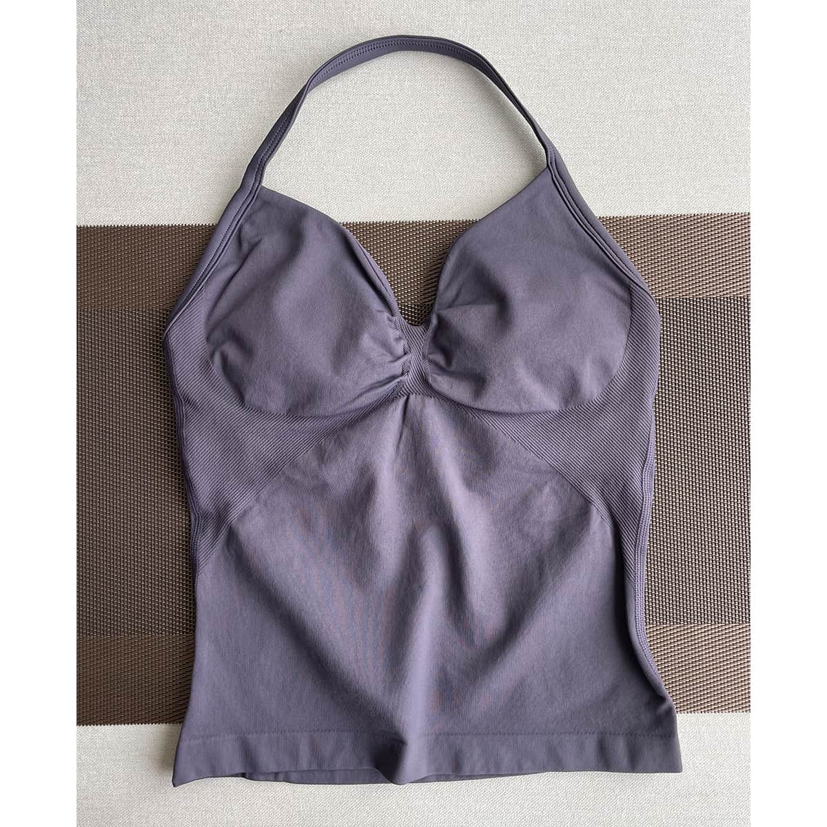 TKITK Yoga vest Sports Bra Women Halter Top High Support Push-up Open Back Gym wear Fitness Yoga Workout underwear