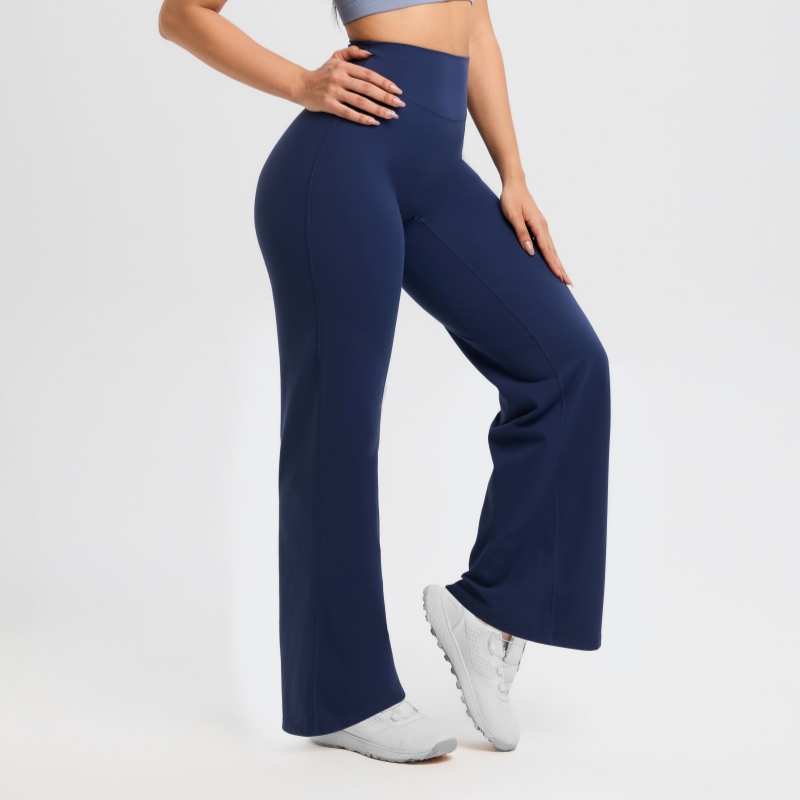 TKITK SoftMotion Straight Leg Bottoms Women's Mid-Waist Yoga Pants GYM Leggings Naked Feel Pilates Running Sports Trousers