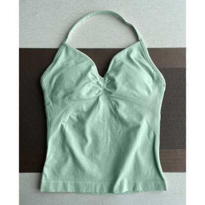 TKITK Yoga vest Sports Bra Women Halter Top High Support Push-up Open Back Gym wear Fitness Yoga Workout underwear
