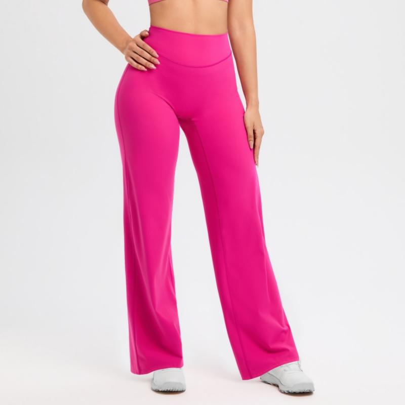 TKITK SoftMotion Straight Leg Bottoms Women's Mid-Waist Yoga Pants GYM Leggings Naked Feel Pilates Running Sports Trousers