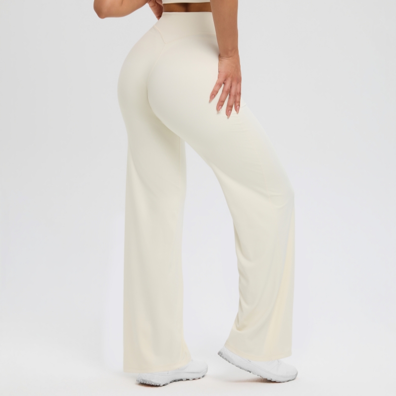 TKITK SoftMotion Straight Leg Bottoms Women's Mid-Waist Yoga Pants GYM Leggings Naked Feel Pilates Running Sports Trousers