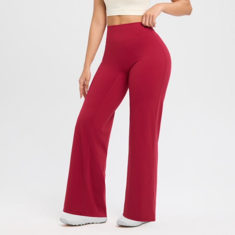 TKITK SoftMotion Straight Leg Bottoms Women's Mid-Waist Yoga Pants GYM Leggings Naked Feel Pilates Running Sports Trousers
