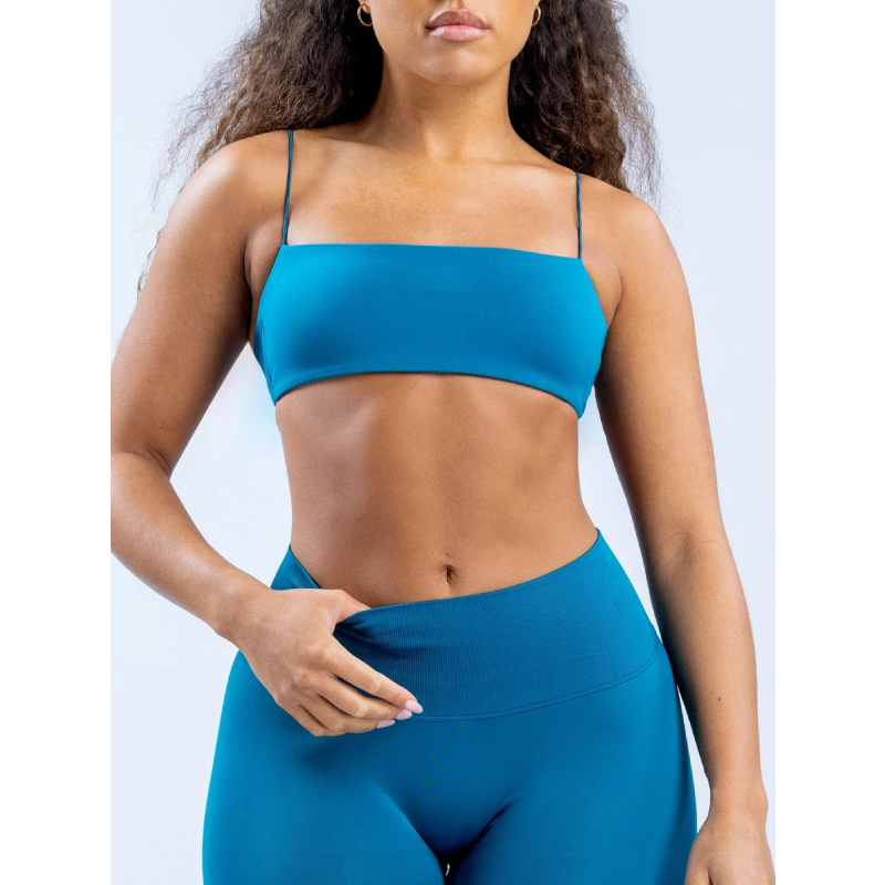 TKITK Women Yoga Sports Bra U Shape Simple Strap Tube Top Fitness Athletic Activewear