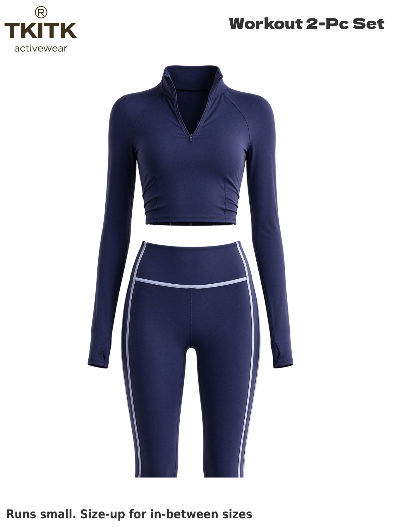 TKITK 2026 Fall 2‑Piece Activewear Set Long‑Sleeve Top High‑Waist Leggings for Yoga Fitness Cycling