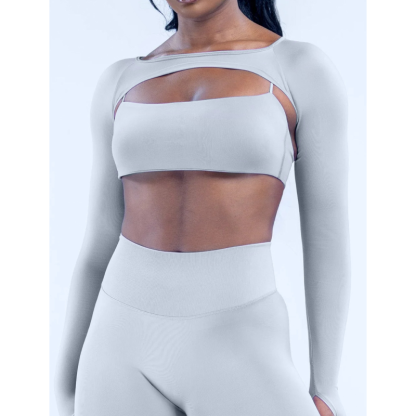 TKITK Women Shawl Bra 2 Piece Outfit Yoga Workout Fitness 2Pcs Tops Athletic Sports Activewear Tops