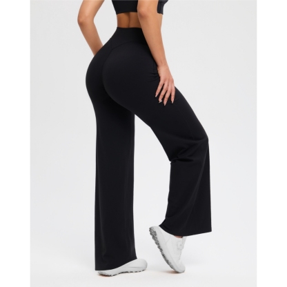 TKITK SoftMotion Straight Leg Bottoms Women's Mid-Waist Yoga Pants GYM Leggings Naked Feel Pilates Running Sports Trousers