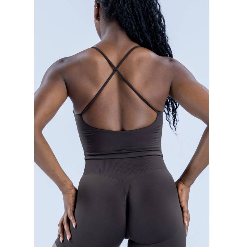 TKITK Seamless camisole tank top for women, integrated sports bra for gym workout
