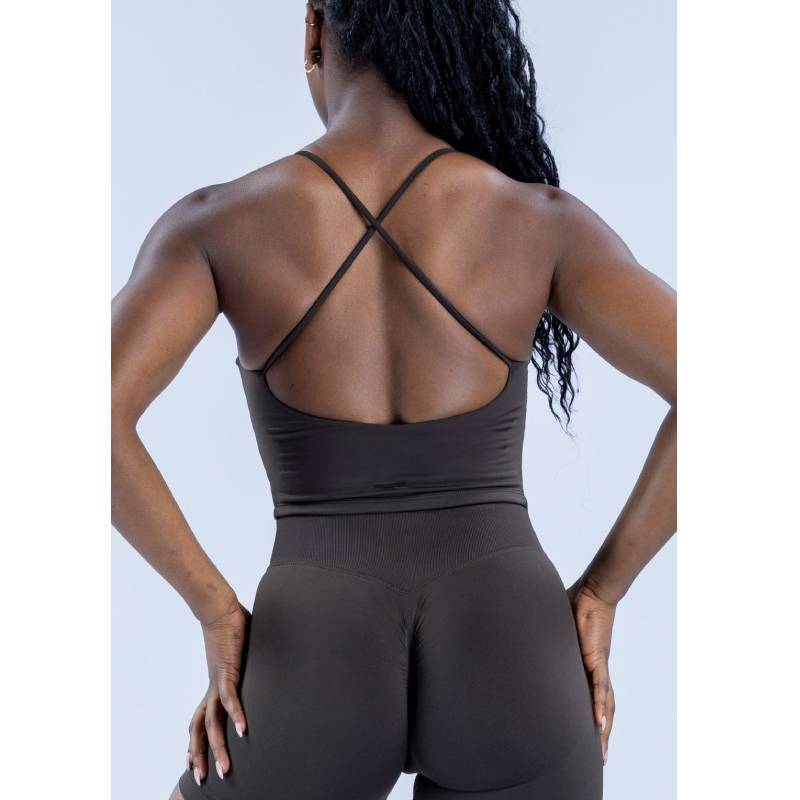 TKITK Seamless camisole tank top for women, integrated sports bra for gym workout