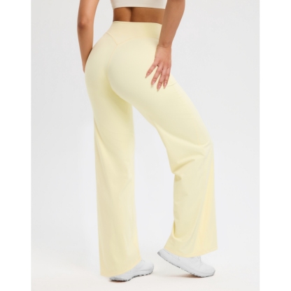 TKITK SoftMotion Straight Leg Bottoms Women's Mid-Waist Yoga Pants GYM Leggings Naked Feel Pilates Running Sports Trousers