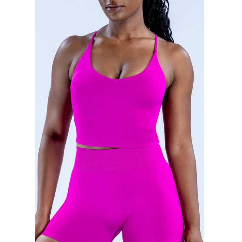 TKITK Seamless camisole tank top for women, integrated sports bra for gym workout