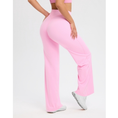 TKITK SoftMotion Straight Leg Bottoms Women's Mid-Waist Yoga Pants GYM Leggings Naked Feel Pilates Running Sports Trousers