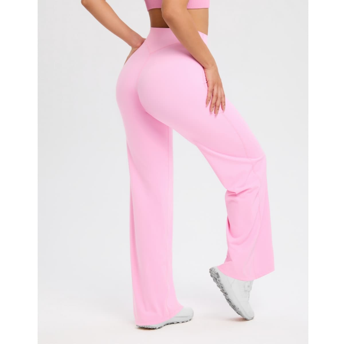 TKITK Wide leg Leggings Straight Leg Bottoms wide leg Yoga Pants GYM Leggings Pilates Cycling Running Sports Wide leg Trousers For Women