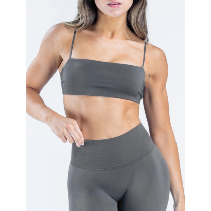 TKITK Women Yoga Sports Bra U Shape Simple Strap Tube Top Fitness Athletic Activewear
