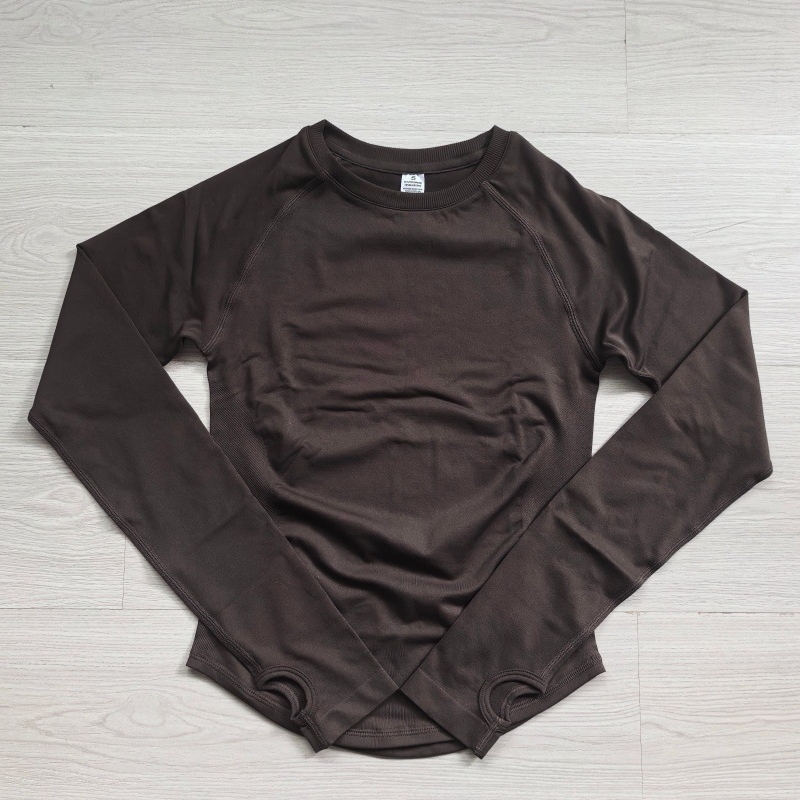 TKITK Long Sleeve Top Womens Gym Clothes Seamless Slim Fitness Yoga Clothes Sport T-Shirt Quick Dry Running Workout Shirts