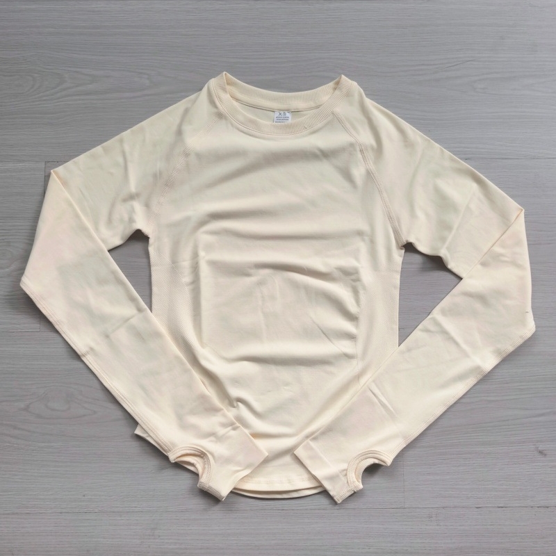 TKITK Long Sleeve Top Womens Gym Clothes Seamless Slim Fitness Yoga Clothes Sport T-Shirt Quick Dry Running Workout Shirts