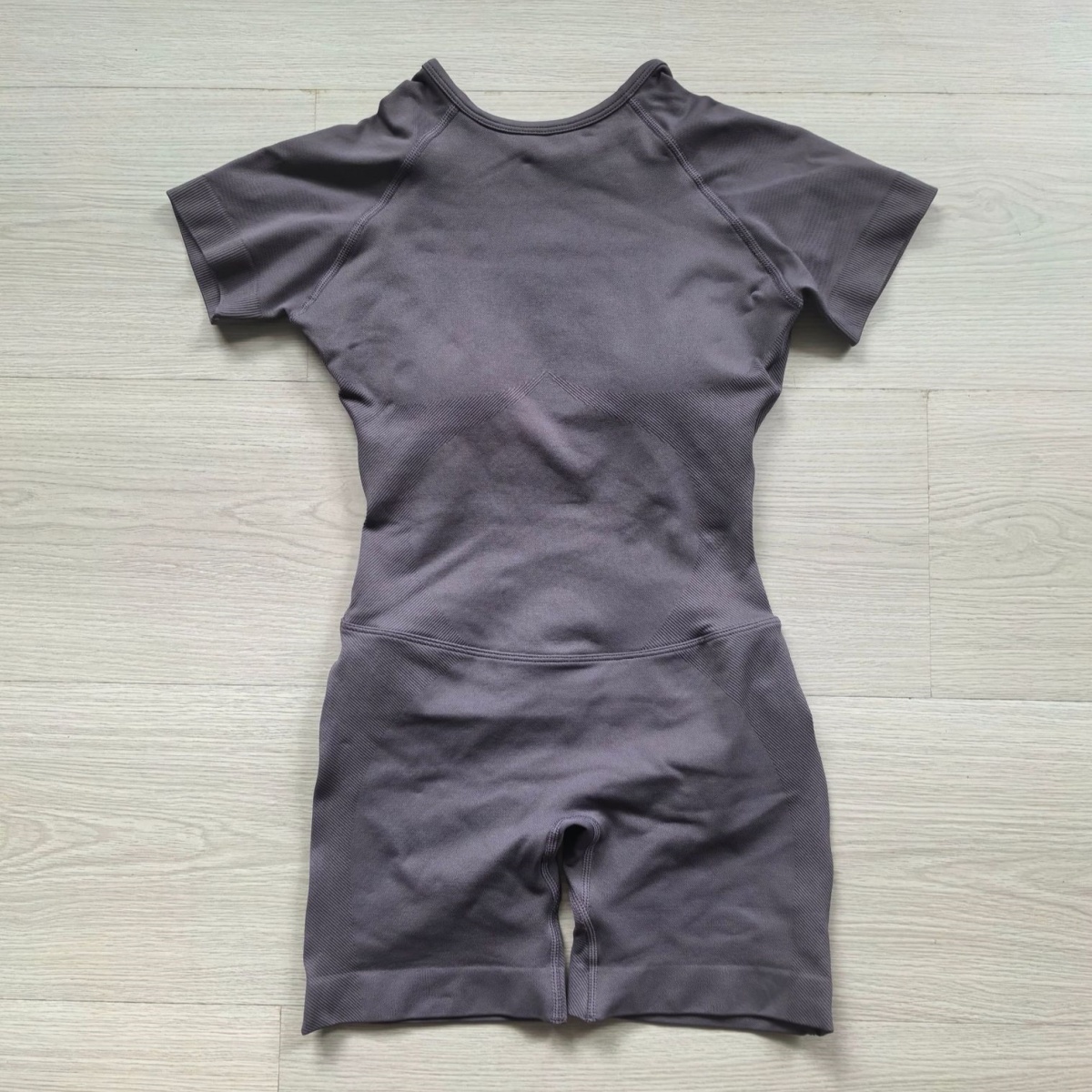 TKITK Short Sleeve Womens Gym Clothes Seamless Yoga Fitness Workout Short Jumpsuit Backless Set Gym Sportswear Clothes