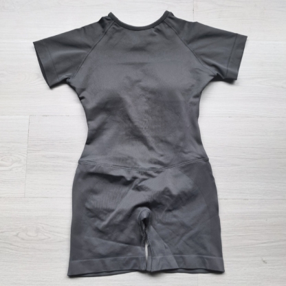 TKITK Short Sleeve Womens Gym Clothes Seamless Yoga Fitness Workout Short Jumpsuit Backless Set Gym Sportswear Clothes