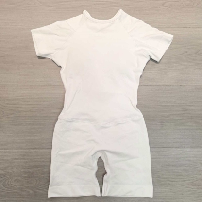 TKITK Short Sleeve Womens Gym Clothes Seamless Yoga Fitness Workout Short Jumpsuit Backless Set Gym Sportswear Clothes