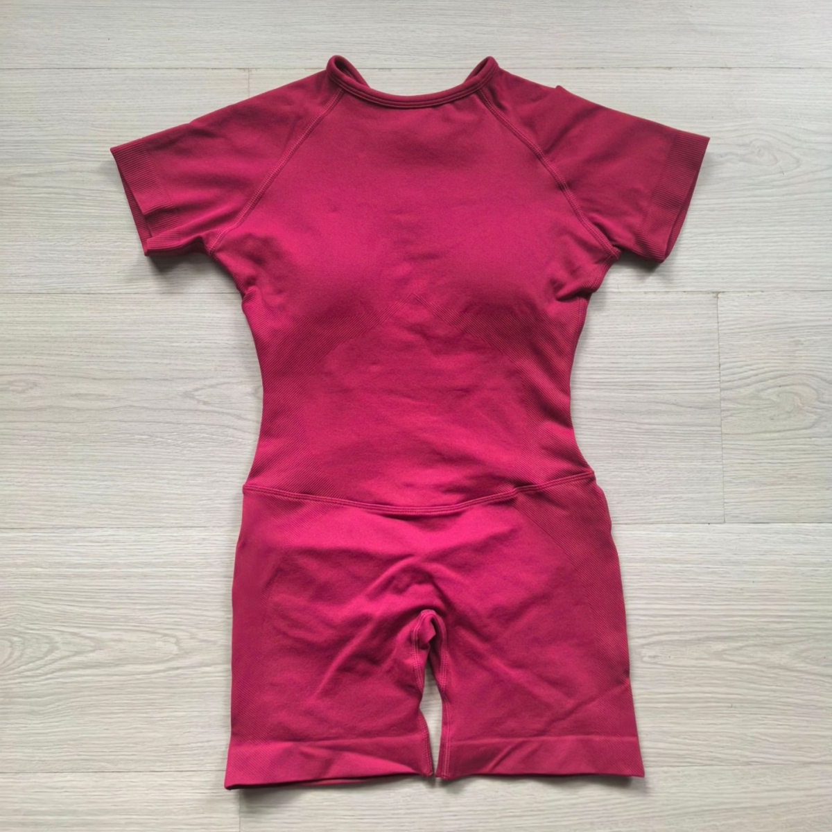 TKITK Short Sleeve Womens Gym Clothes Seamless Yoga Fitness Workout Short Jumpsuit Backless Set Gym Sportswear Clothes