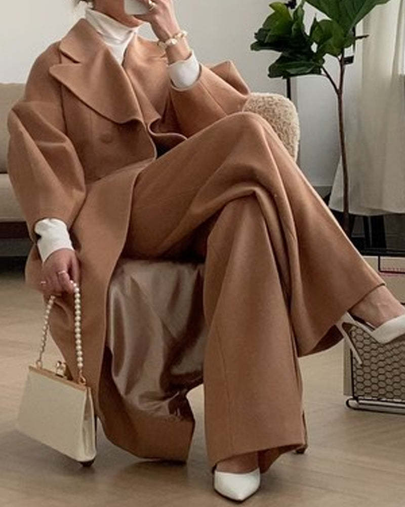 Stylish Lapel Double Breasted Coat