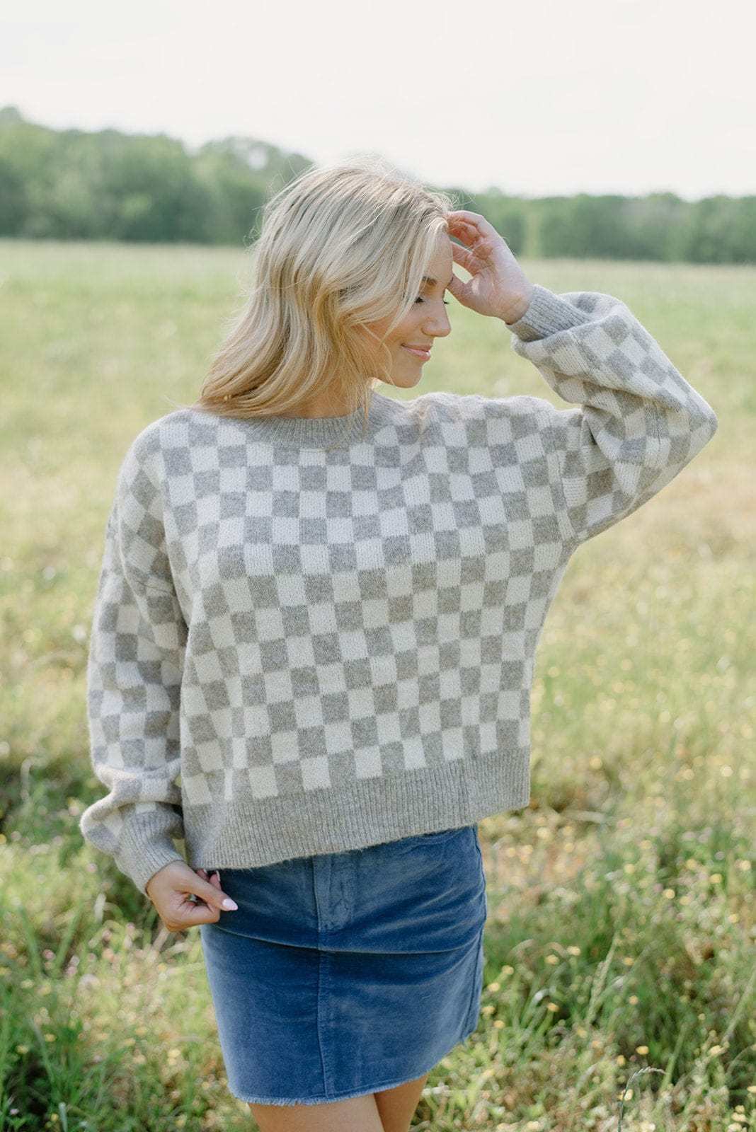 Dusty Blue Corduroy Mini Skirt