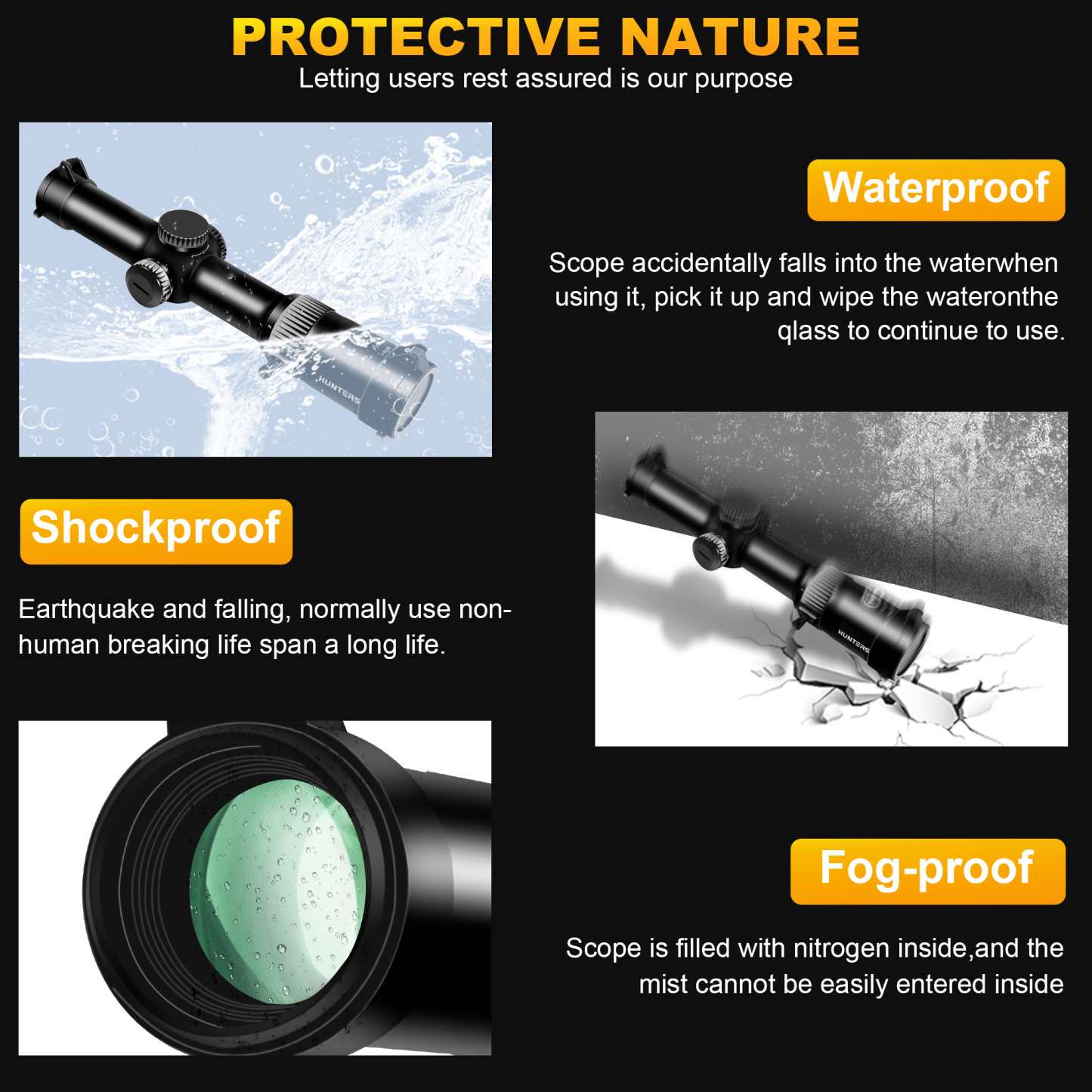 Hunters FFP 1-6X26 mm Waterproof Fog-Proof Rugged Tactical Hunting Scope