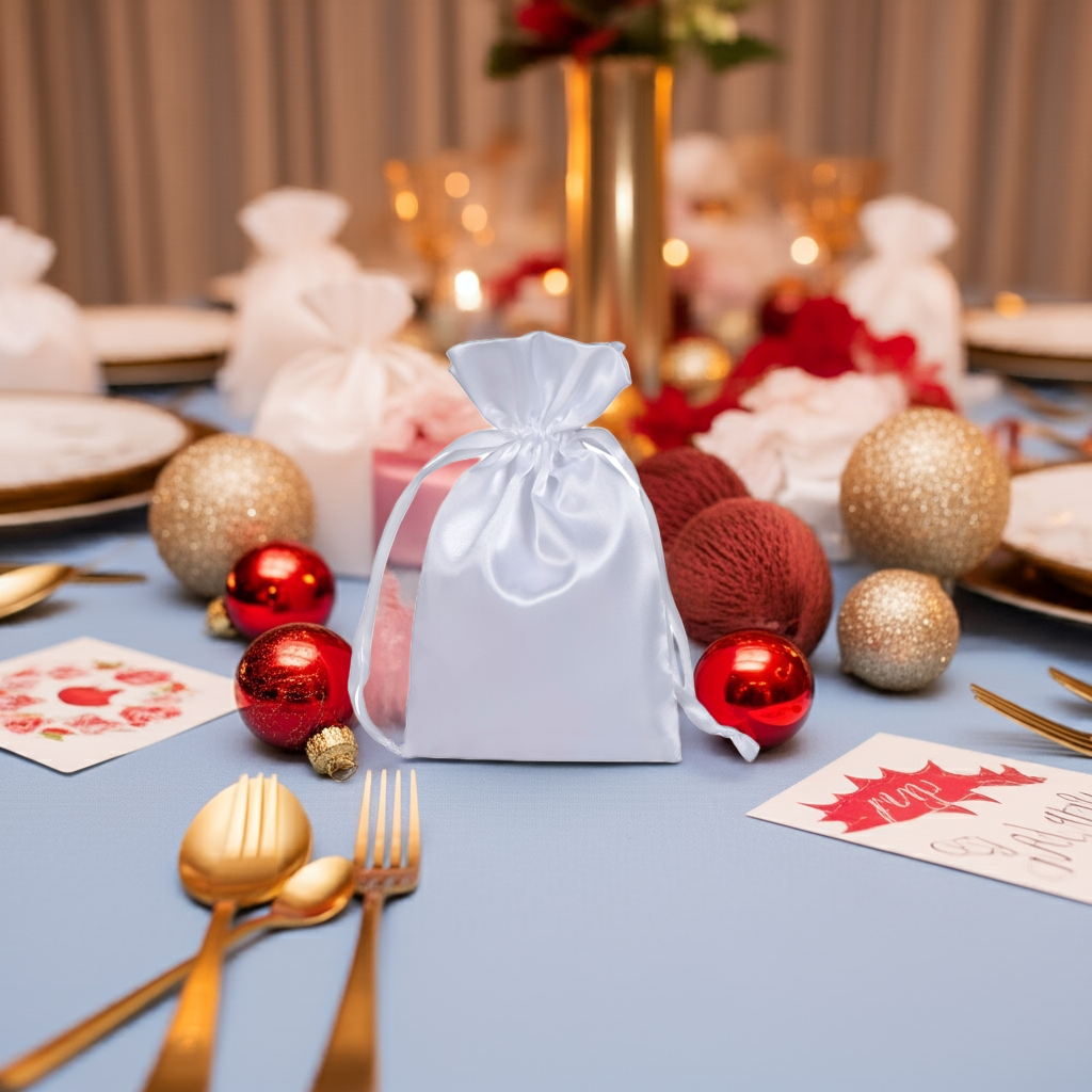 Small Satin Gift Pouches Bags with Drawstring for Baby Shower Birthday Wedding