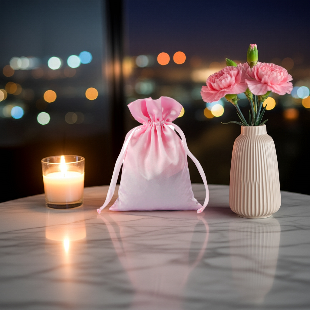 Small Satin Gift Pouches Bags with Drawstring for Baby Shower Birthday Wedding
