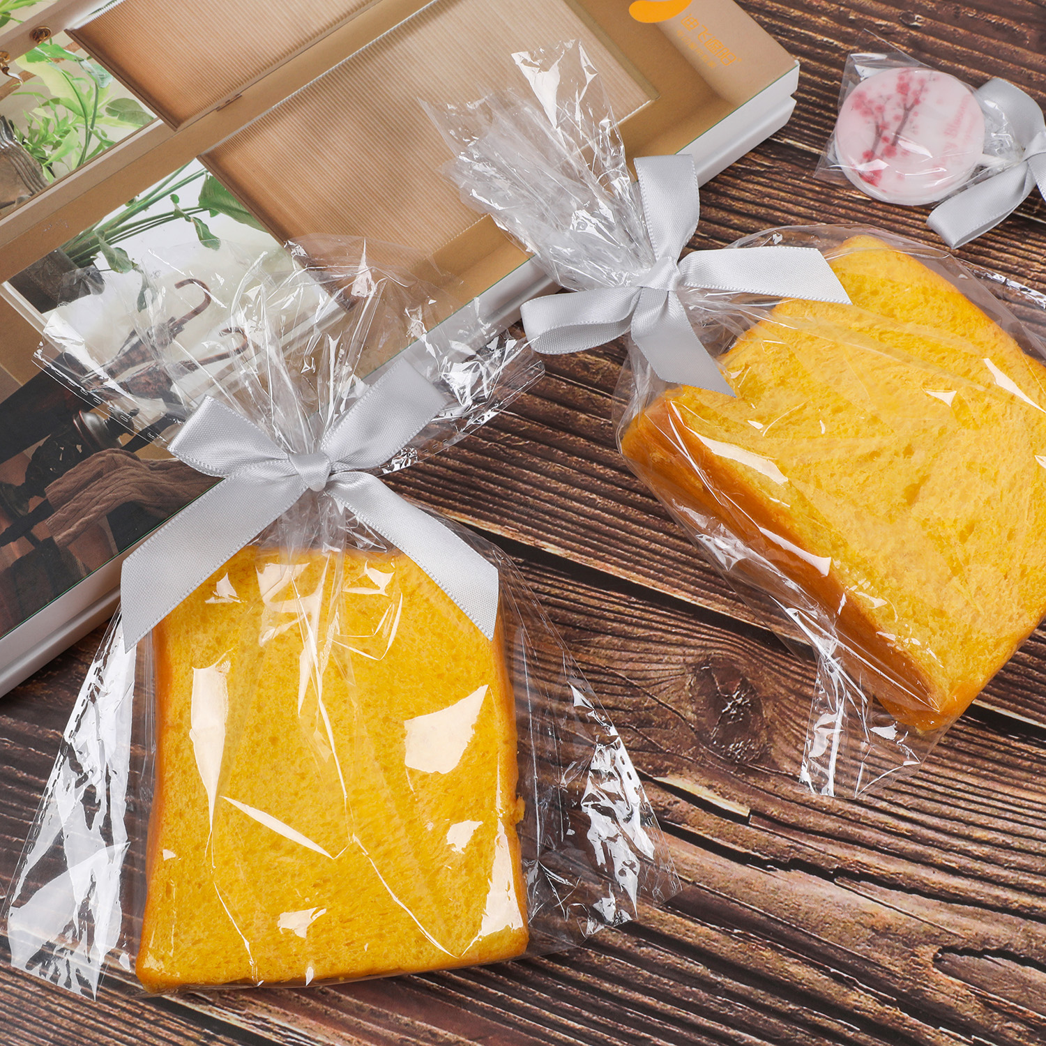 Satin Ribbon Twist Tie Bows for Treat Bags, Gift Bags, Bakery Candy Bags and Package Decorating Ribbon Bow, Bowknot for Gifts