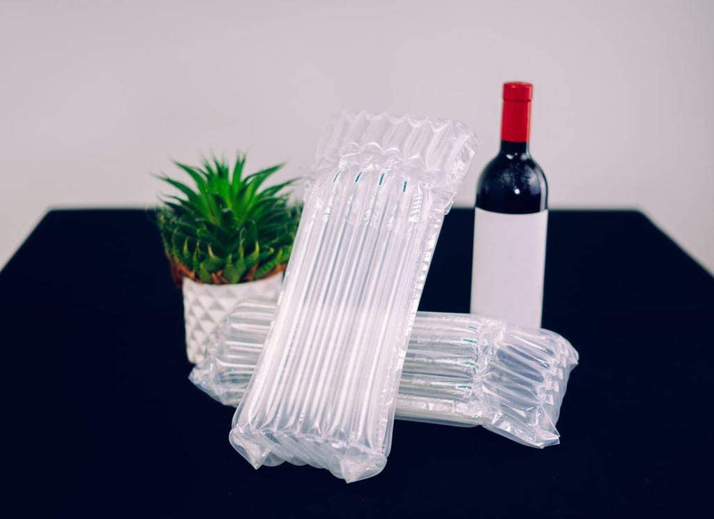Wine Bottle Travel Protector Bags, Inflatable Air Column Packaging Bubble Bag with Free Inflator Pump