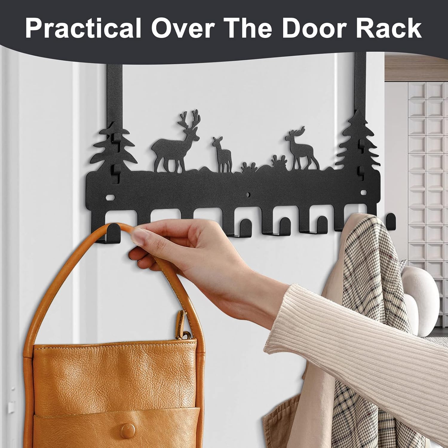 Over The Door Hooks Clothes Hanger Shower Room Towel Hook Hanger Over Door Hooks Black 8 Hooks