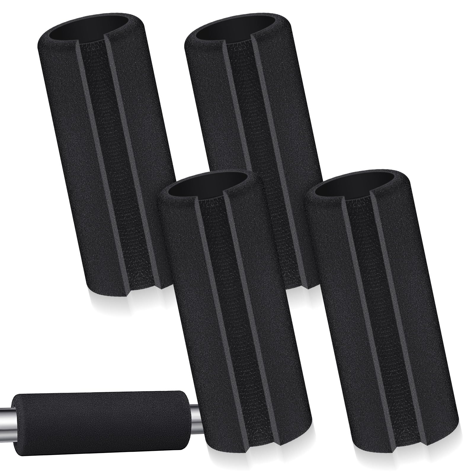 Universal Handle Grips 4.3 Inch NBR Rubber Foam Comfort Grip Buffer Tube Cover Black Soft Handle Bar Grips for Fitness Home Garden Bicycle Exercise Equipment Handlebar Replacement