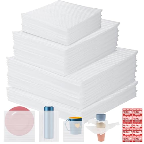 Dish Packing Supplies for Moving,Cushion Foam Pouches for Packing Dishes and Foam Sheets Packing Materials for fragile items