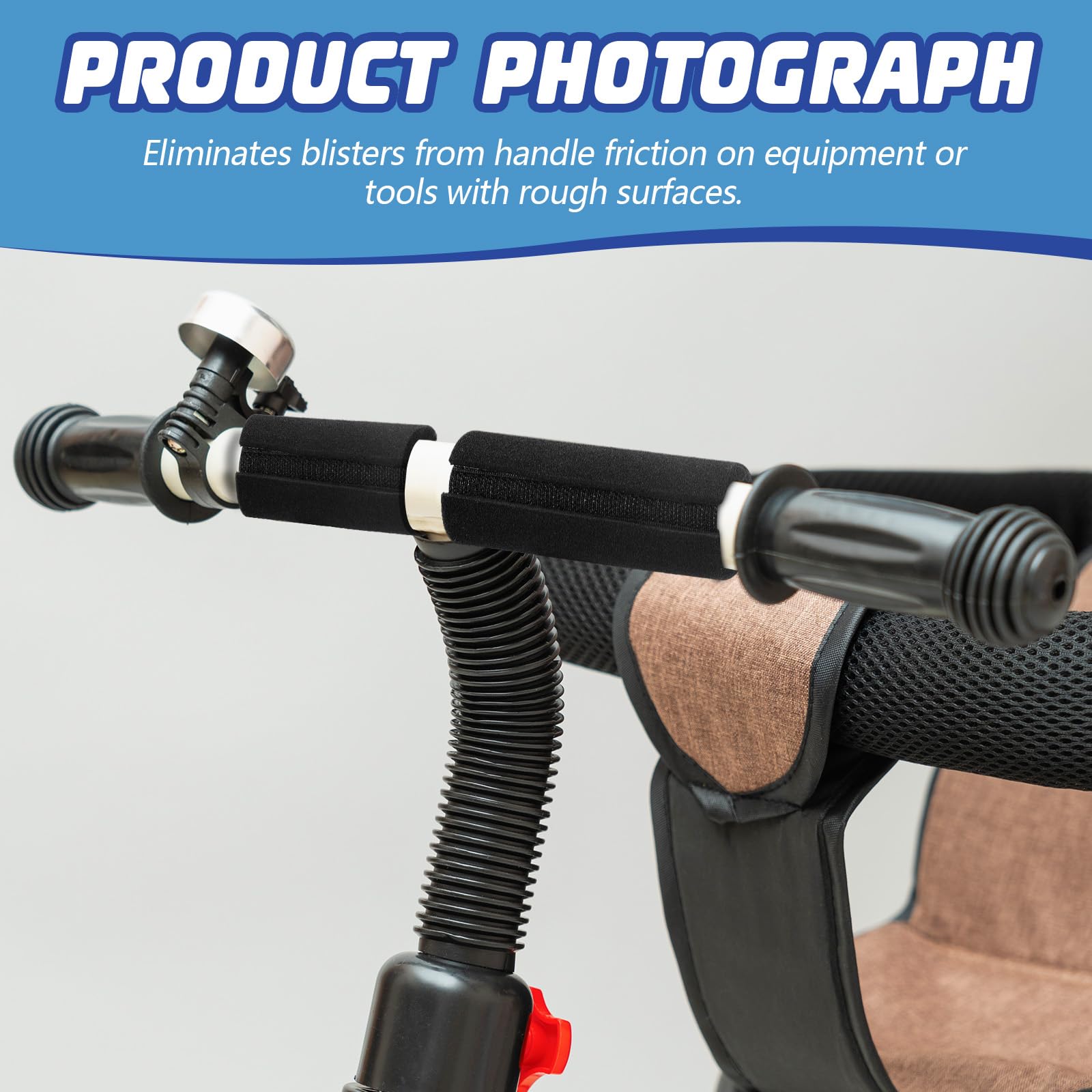 Universal Handle Grips 4.3 Inch NBR Rubber Foam Comfort Grip Buffer Tube Cover Black Soft Handle Bar Grips for Fitness Home Garden Bicycle Exercise Equipment Handlebar Replacement