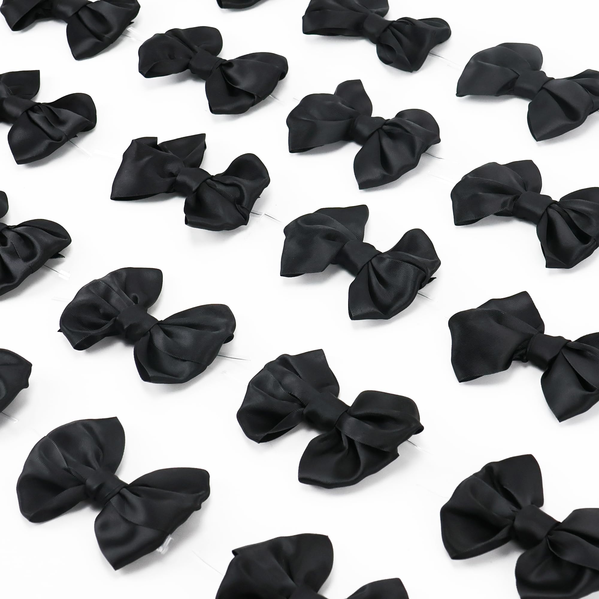 3.5inches Twist Tie Bows for Treat Bags Satin Ribbon Bows for Crafts, 25 Packs