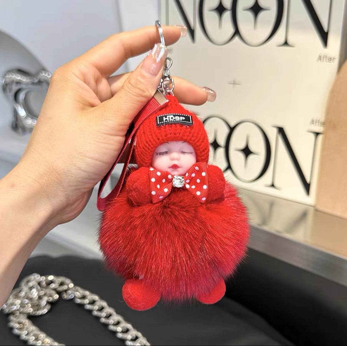 Outfit 101 【Fox Fur】Cute Plush Fox Keychain - Car & Schoolbag Hanging Ornament | Couple Gift Plush Doll Decor