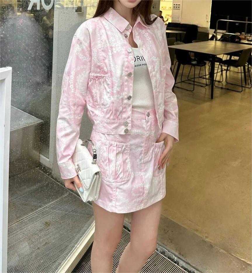 CHANE25SS Denim Half Skirt