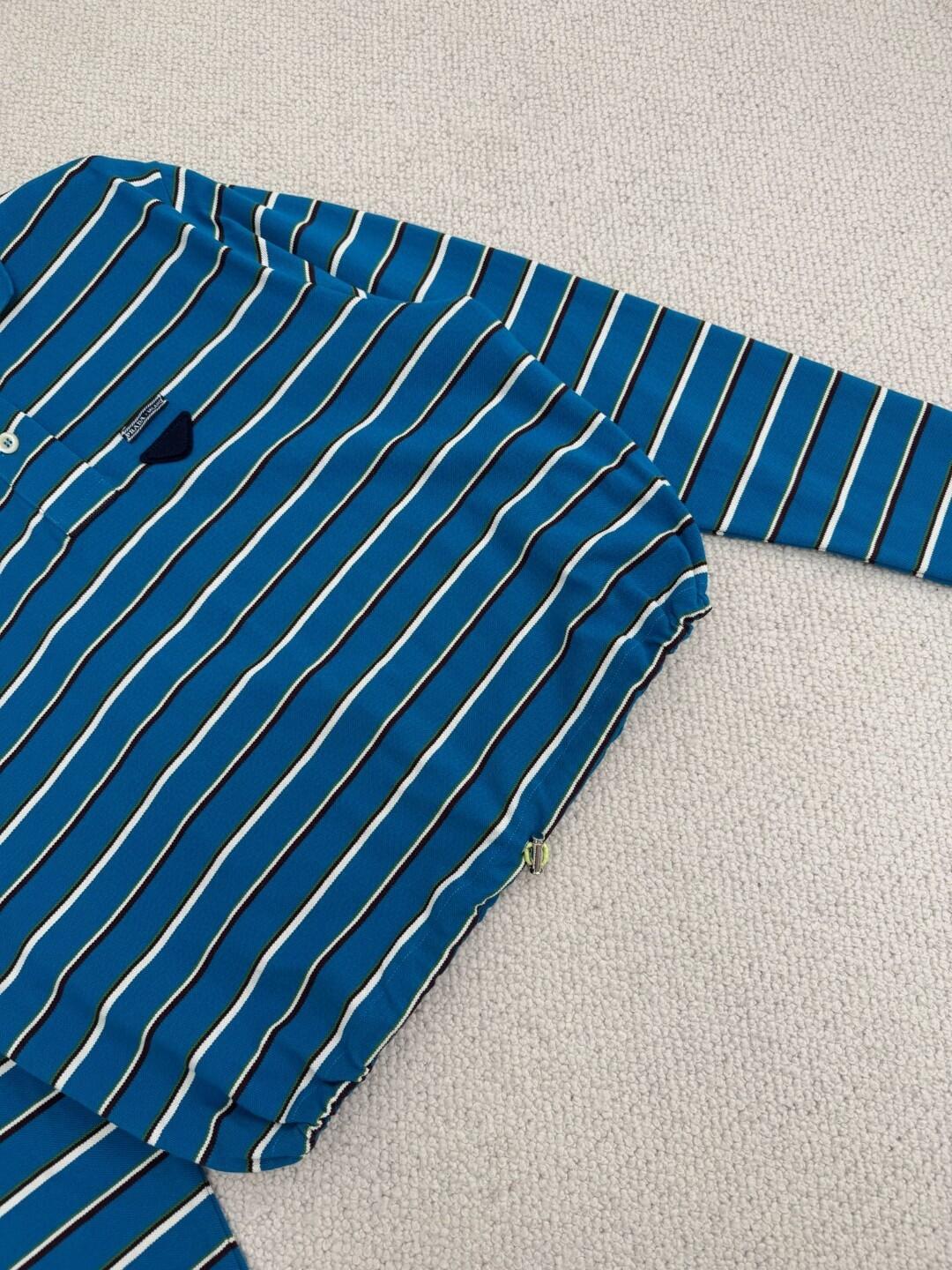 PRD Colorblocked Stripe Lapel Long Sleeve