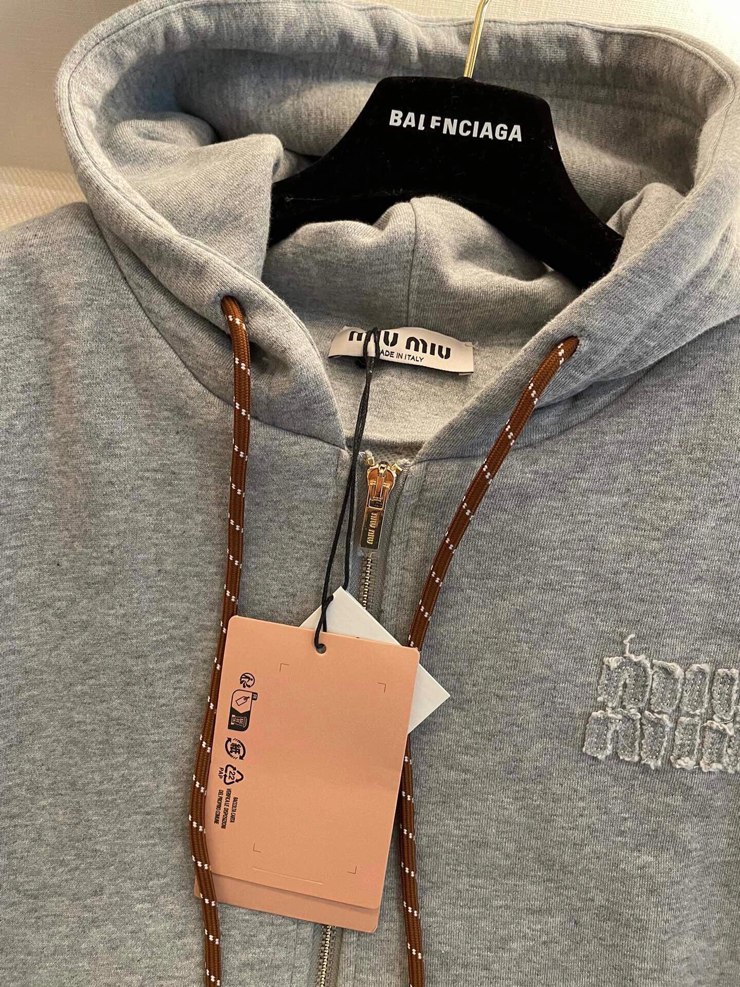 Miu Gray Sweatshirt Jacket